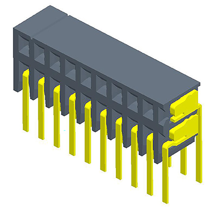 2.00mm排母 双排 双侧90度